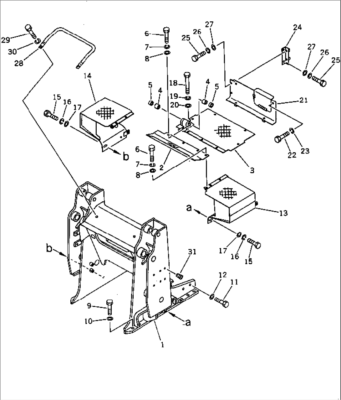 LOADER FRAME AND FLOOR PLATE (WITH DECELERATOR PEDAL)