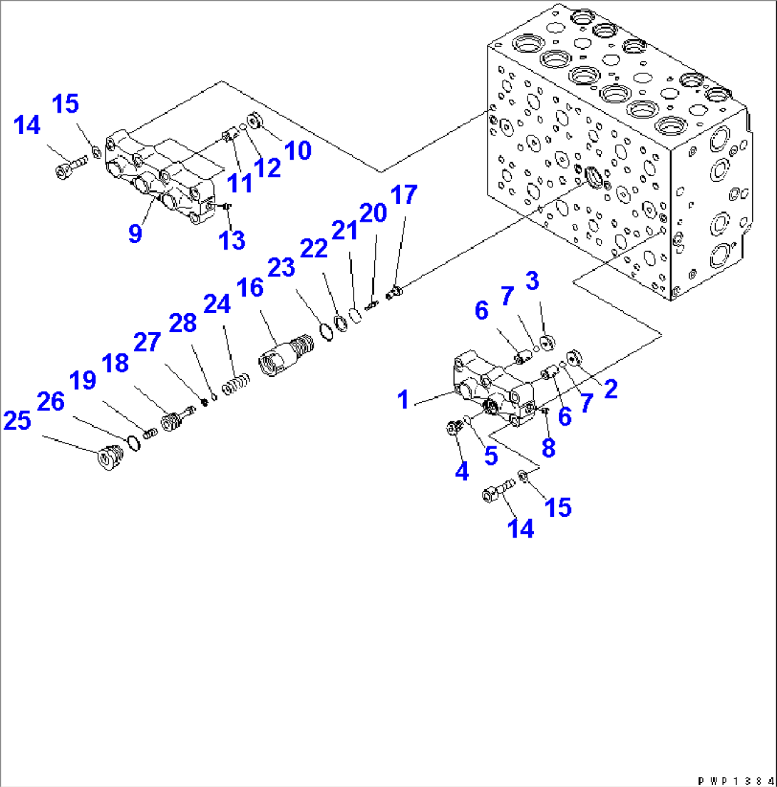 MAIN VALVE (8-SPOOL) (10/20) (FOR 1-PIECE BOOM)