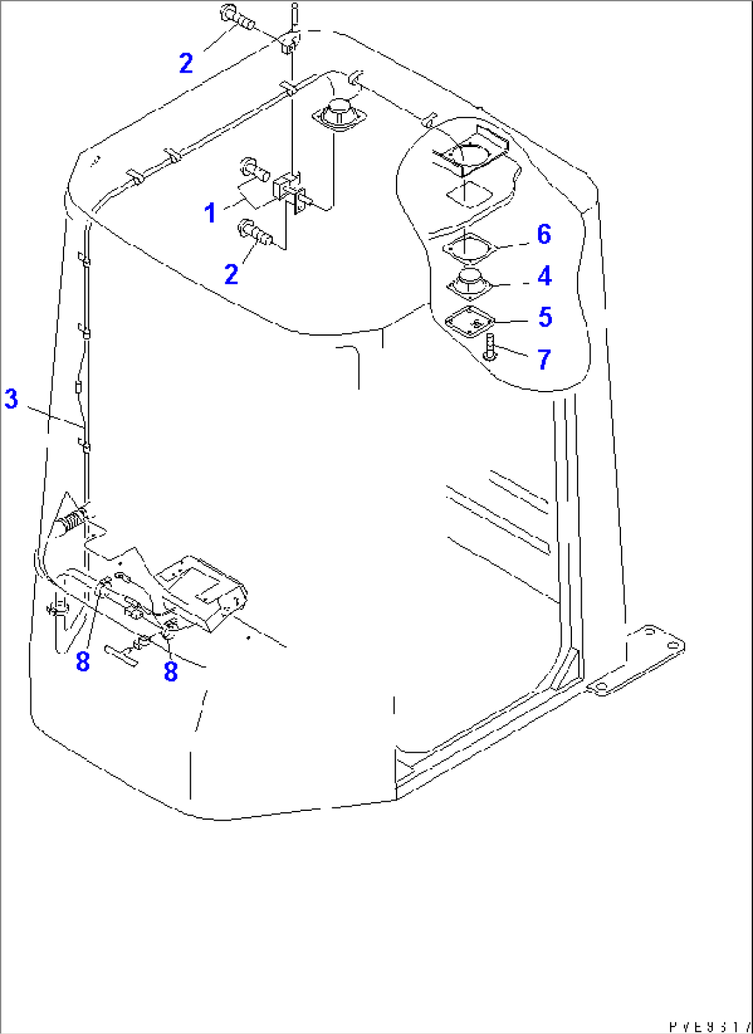 ROPS CAB (ANTENNA AND SPEAKER)