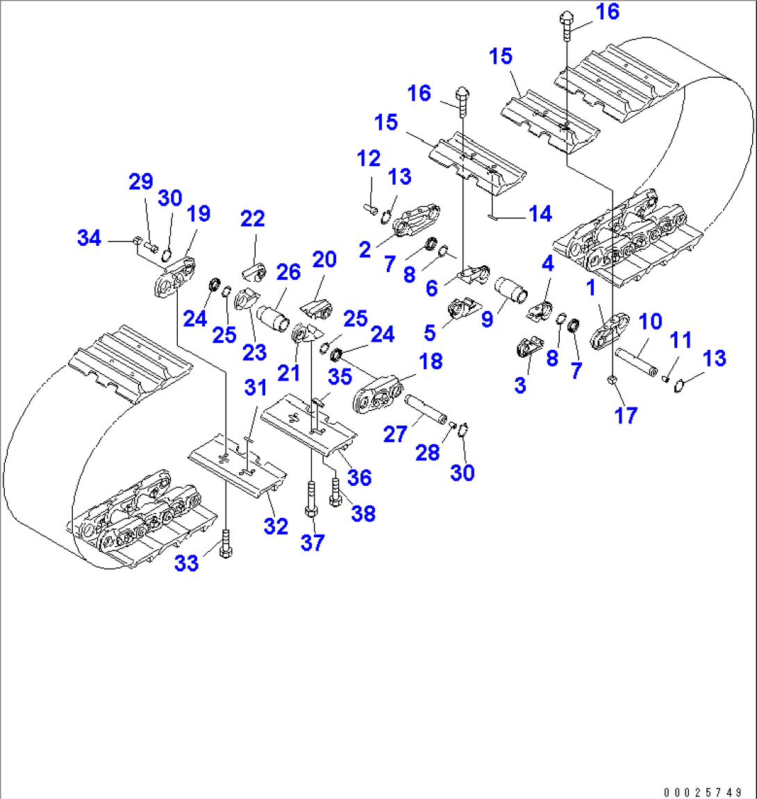 TRACK SHOE (860MM) (86 SET) (WITH RIPPER)