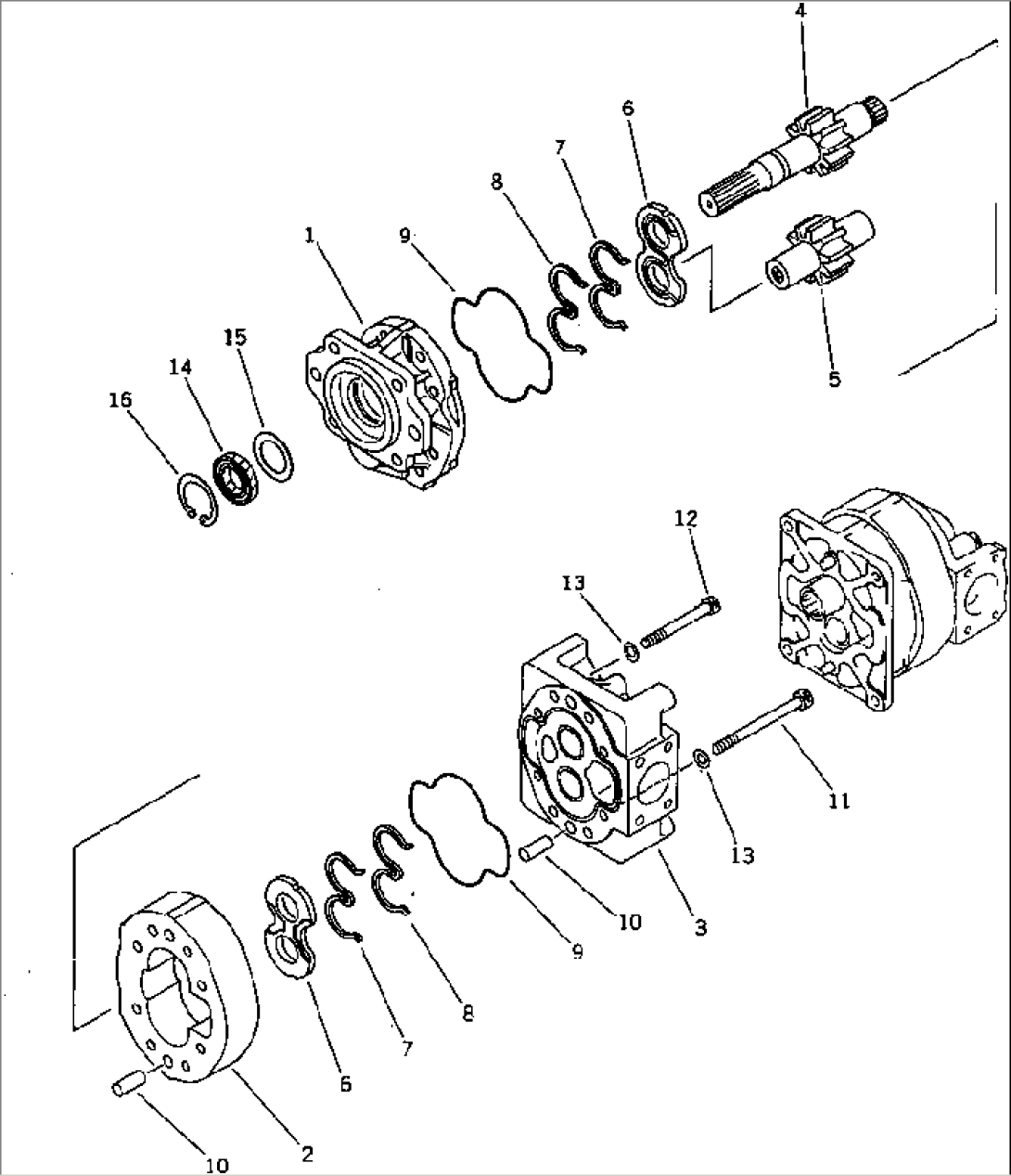 HYDRAULIC PUMP (WORK EQUIPMENT AND FAN DRIVE) (1/2) (FOR JAPAN)(#10001-10042)