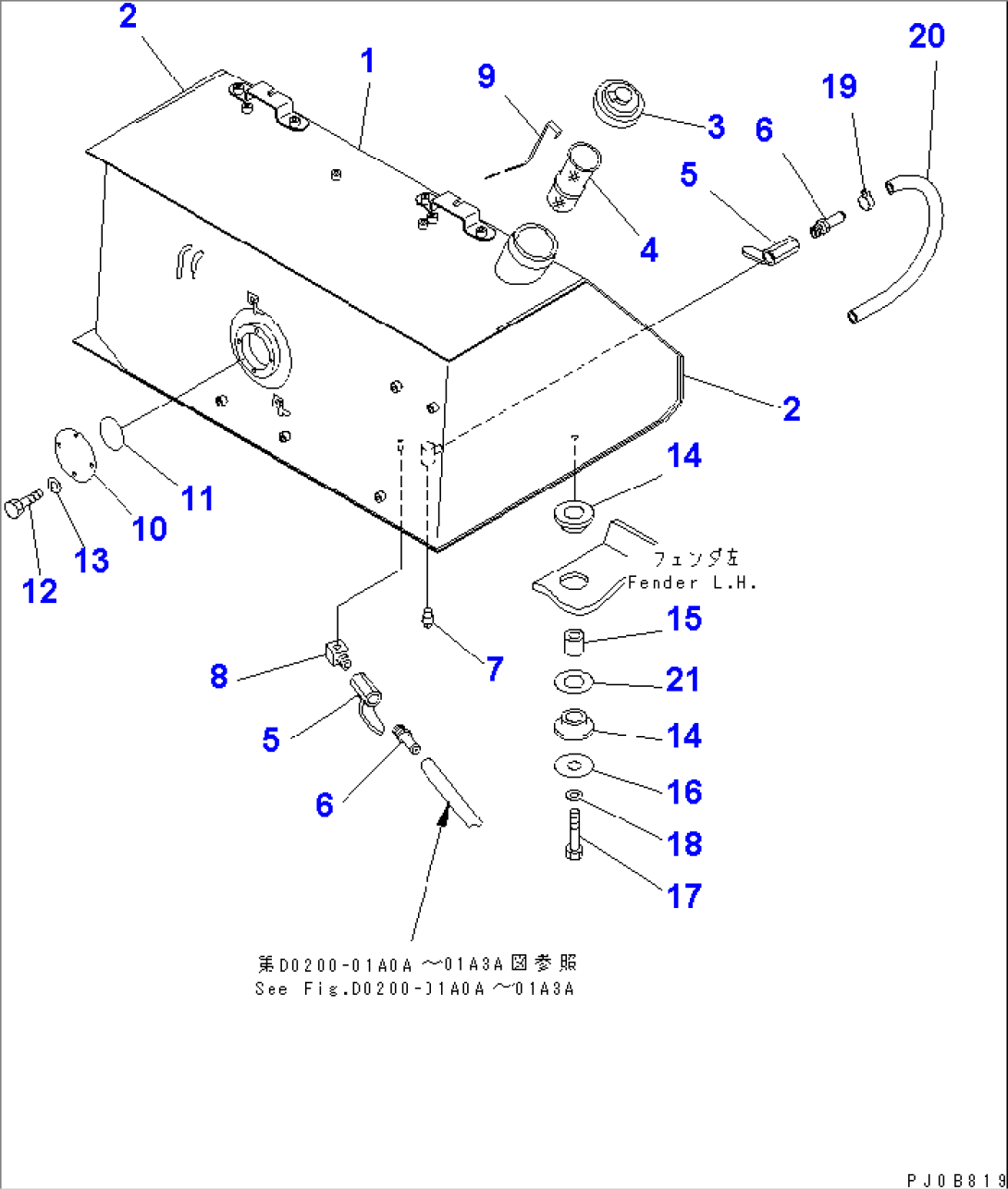 FUEL TANK (FOR GAUGE PANEL)(#4001-)