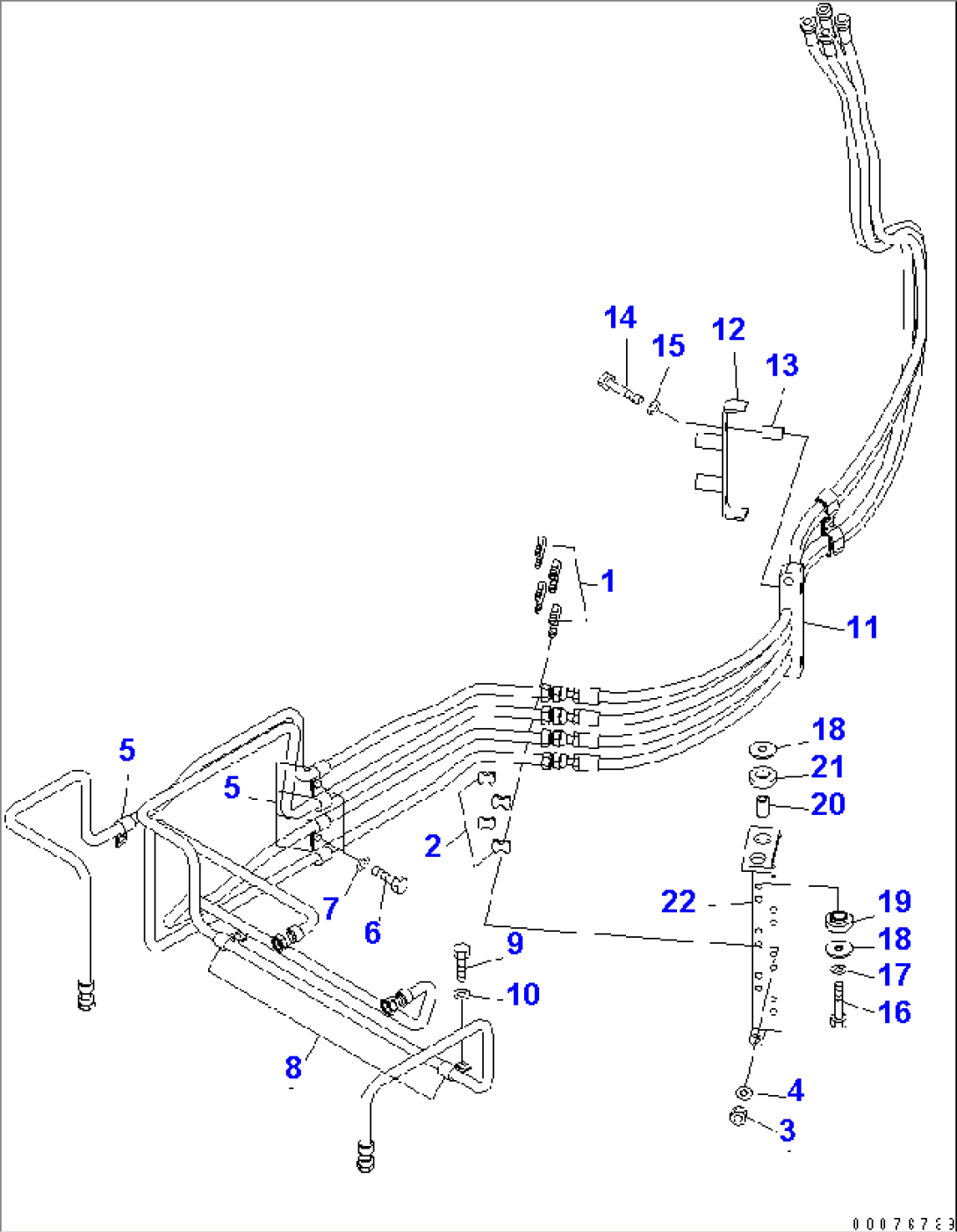 HYDRAULIC PIPING (P.P.C PIPING) (2/2) (MOUNT) (FOR 3-SPOOL VALVE)