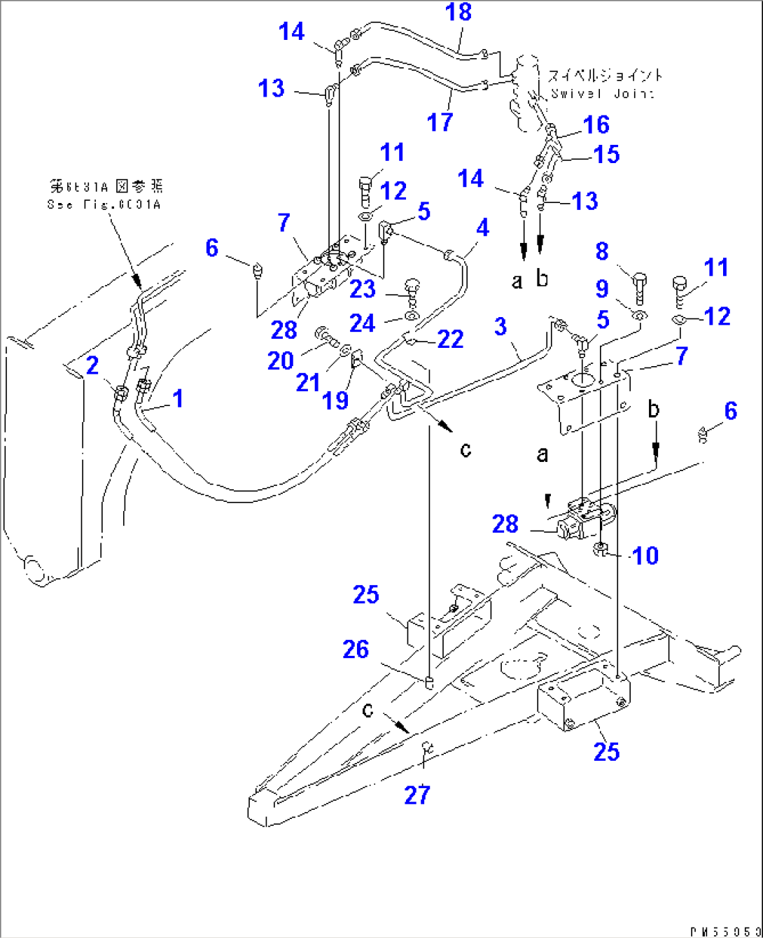 HYDRAULIC PIPING (VARIABLE BLADE CYLINDER LINE) (2/3)(#2001-)