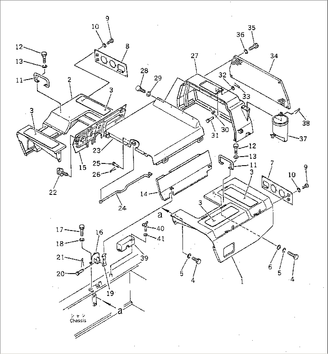 ENGINE HOOD AND REAR GRILLE