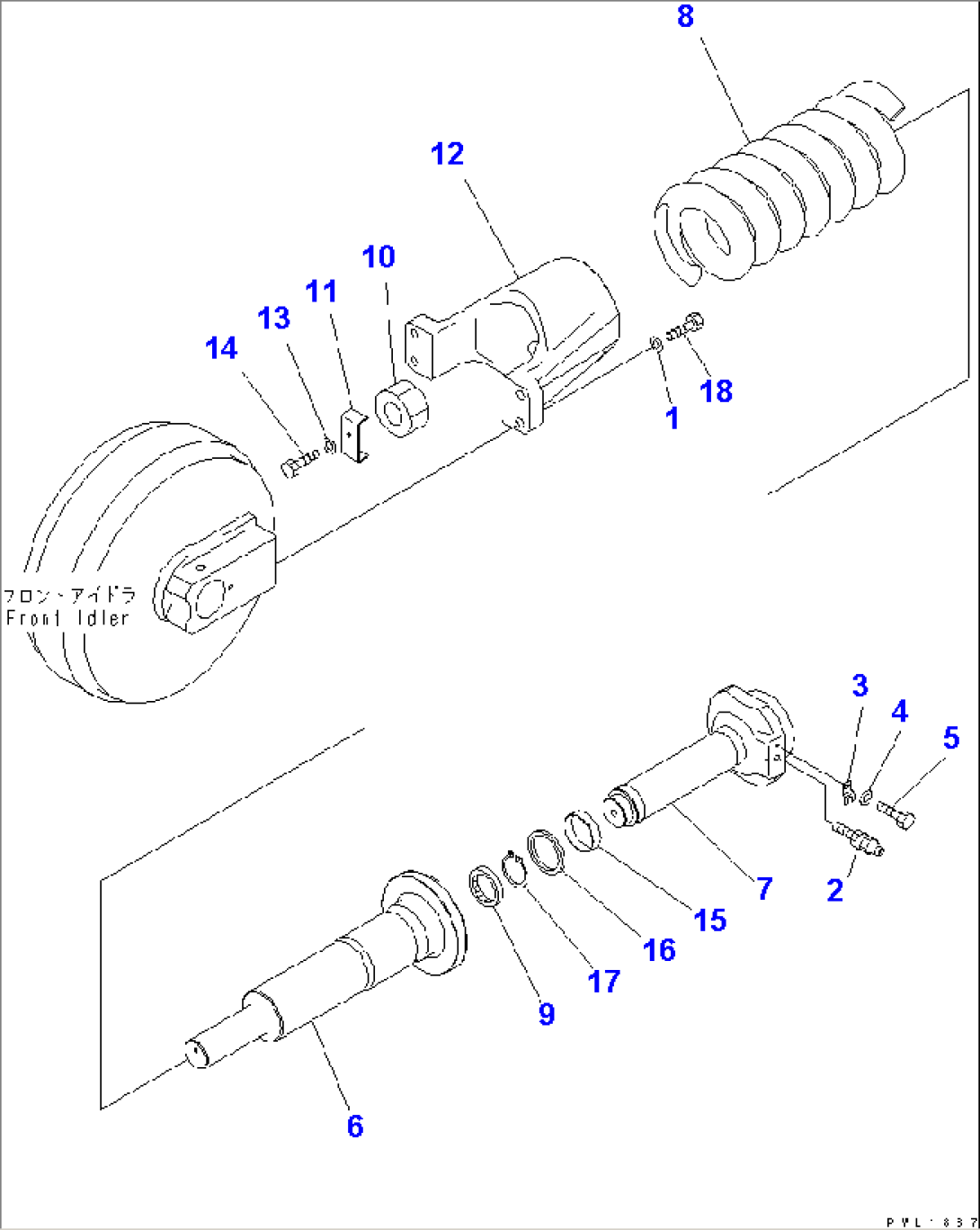 TRACK FRAME (IDLER CUSHION) (R.H.)(#10104-)