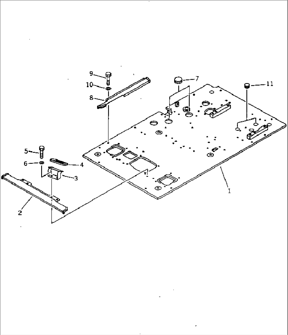 FLOOR FRAME (FOR LONG LEVER CONTORL) (WITH AIR CONDITIONER AND 1 PEDAL)(#36614-)
