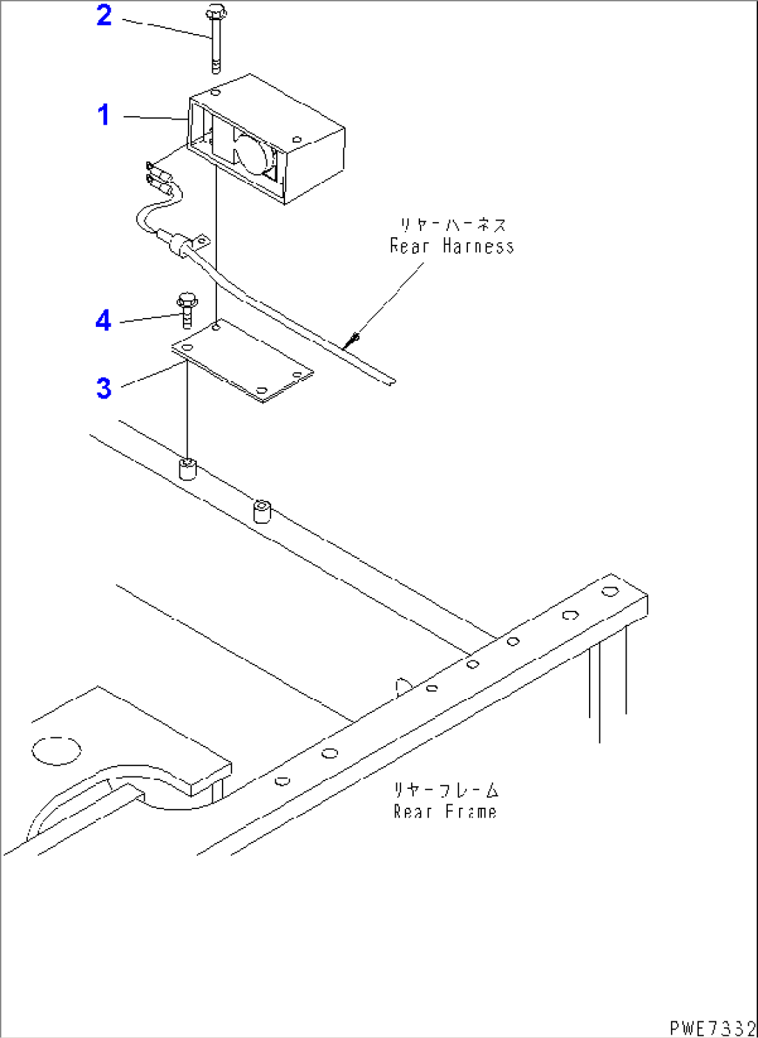 REAR HARNESS (BACK-UP ALARM)(#52001-)
