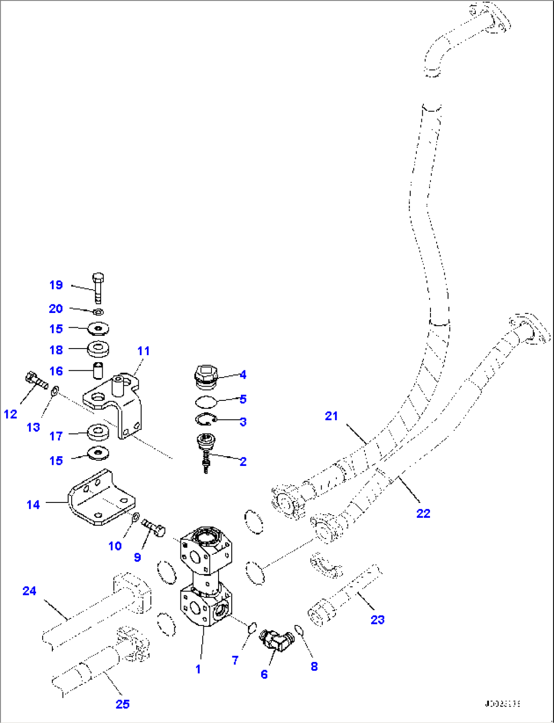Hydraulic Piping, Bypass Valve Mounting (#75750-)