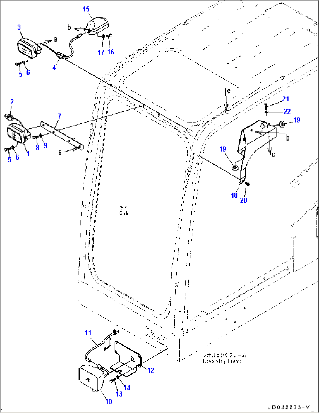 Additional Working Lamp, With Front Working Lamp, Cab Top, Flush Light, Step Light (#65001-)