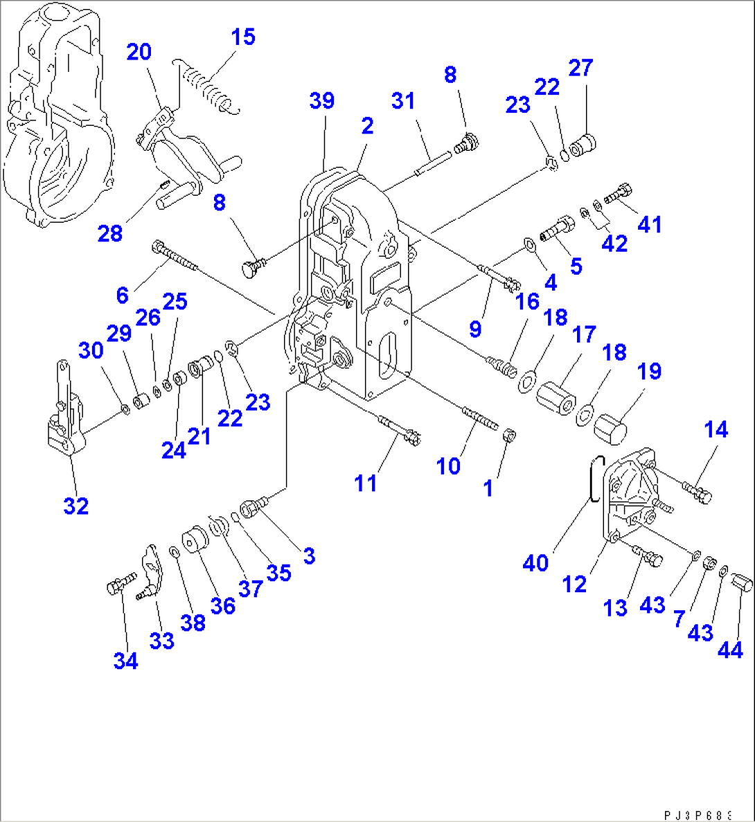 FUEL INJECTION PUMP (GOVERNOR) (2/2) (WITH AIR COMPRESSOR AND STOP MOTOR TYPE)(#92603-)