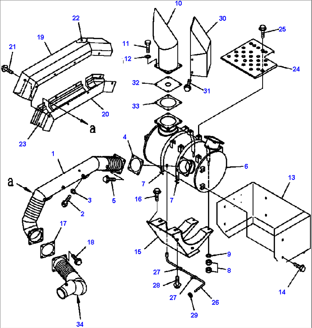 FIG. J3510-01A1 EXHAUST PIPING - WITH BODY HEATING (1/2)