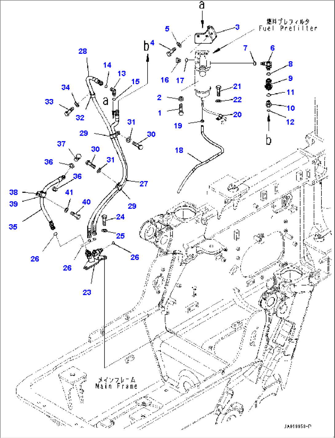 Fuel Supply Piping, Prefilter Piping (#40001-)