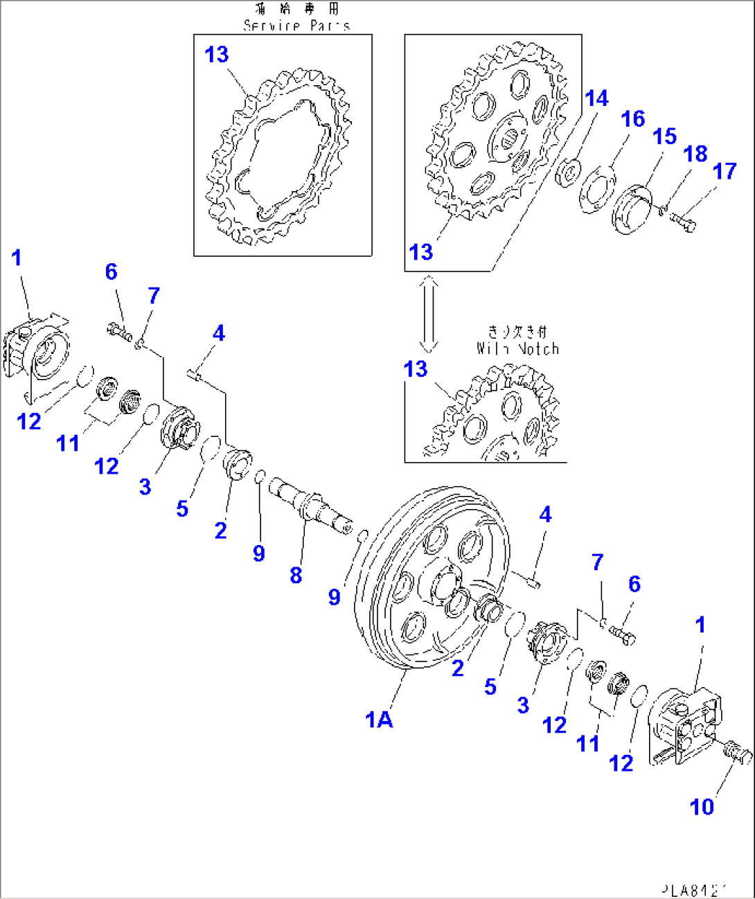 FRONT IDLER AND SPROCKET