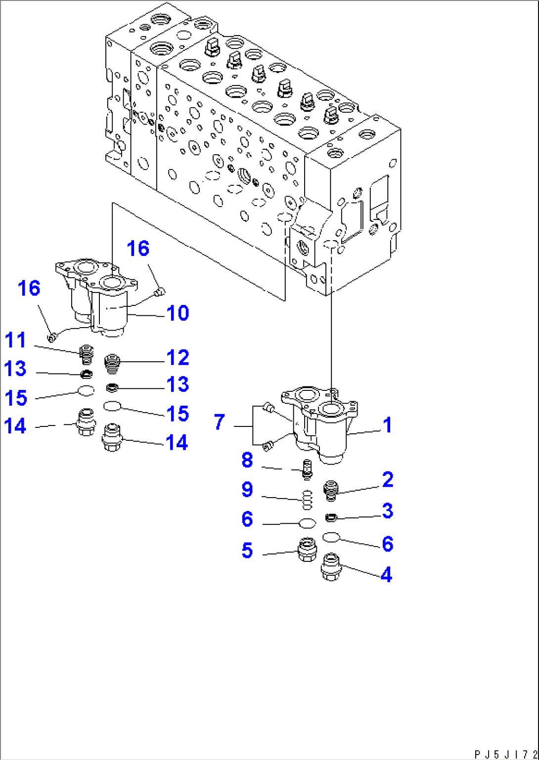 MAIN VALVE (1-ACTUATOR) (2/19) (ARM CRANE¤ DEMOLITION SPEC.¤ 2-PIECE BOOM¤ SLIDE ARM)(#20001-)