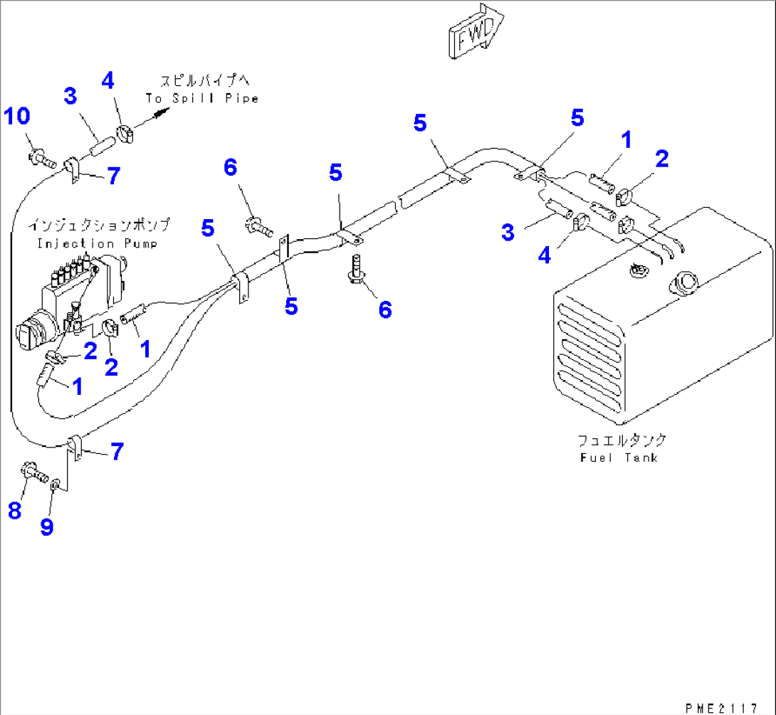 FUEL TANK TUBE(#10001-10089)