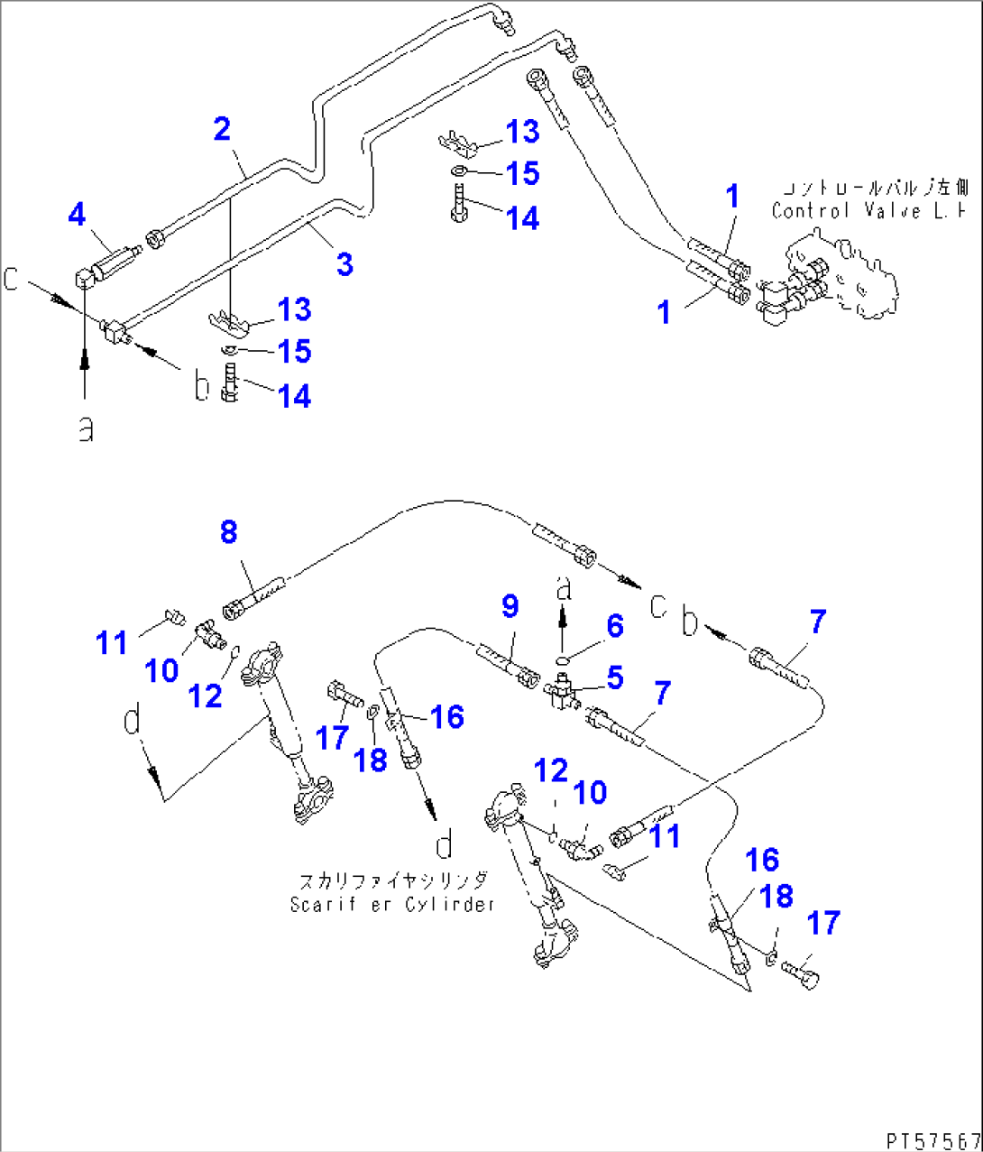 HYDRAULIC PIPING (SCARIFIER CYLINDER LINE)