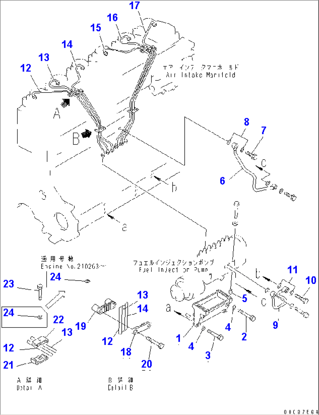 FUEL INJECTION PUMP PIPING(#210001-)