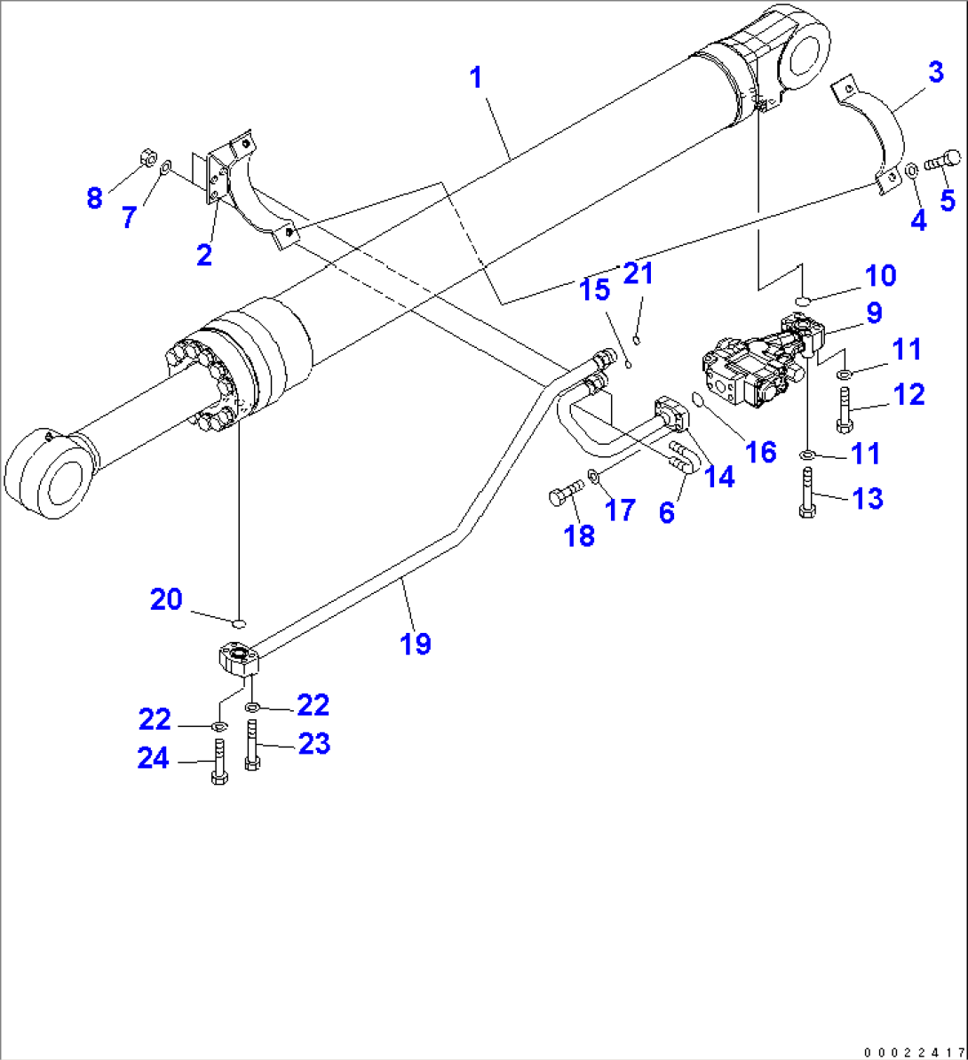 BOOM LIFT CYLINDER¤ L.H. (WITH SAFETY VALVE) (FOR 2-PIECE BOOM)