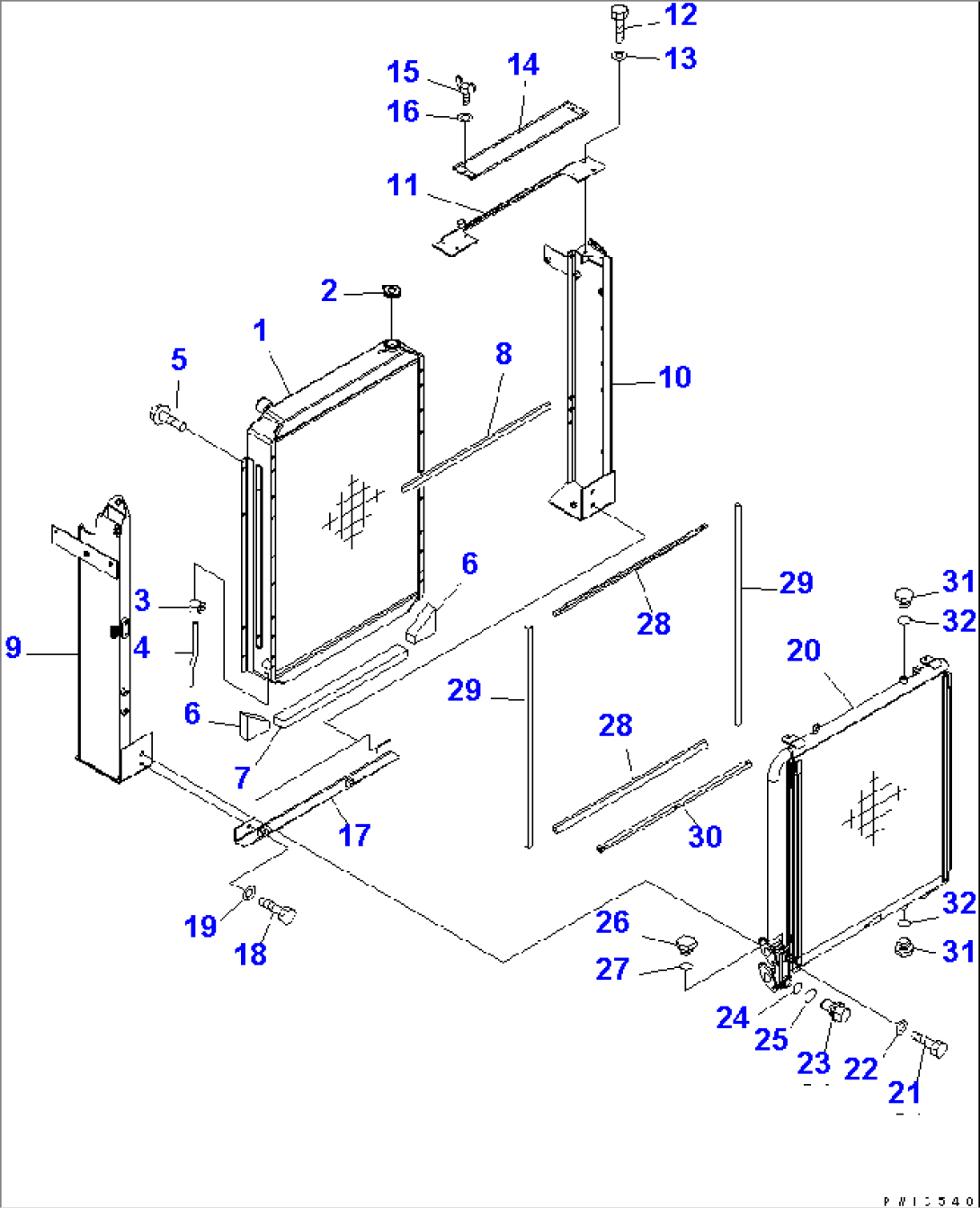 COOLING (RADIATOR) (WITH AIR CONDITIONER)(#15001-)