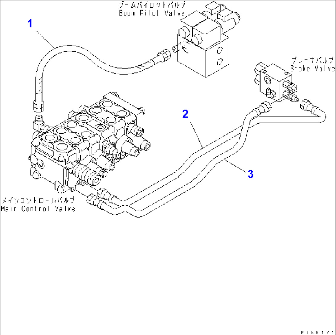 P.P.C. VALVE (P.P.C. VALVE LINE) (WINCH BRAKE VALVE) (WITH HIGH SPEED WINCH)(#15301-)