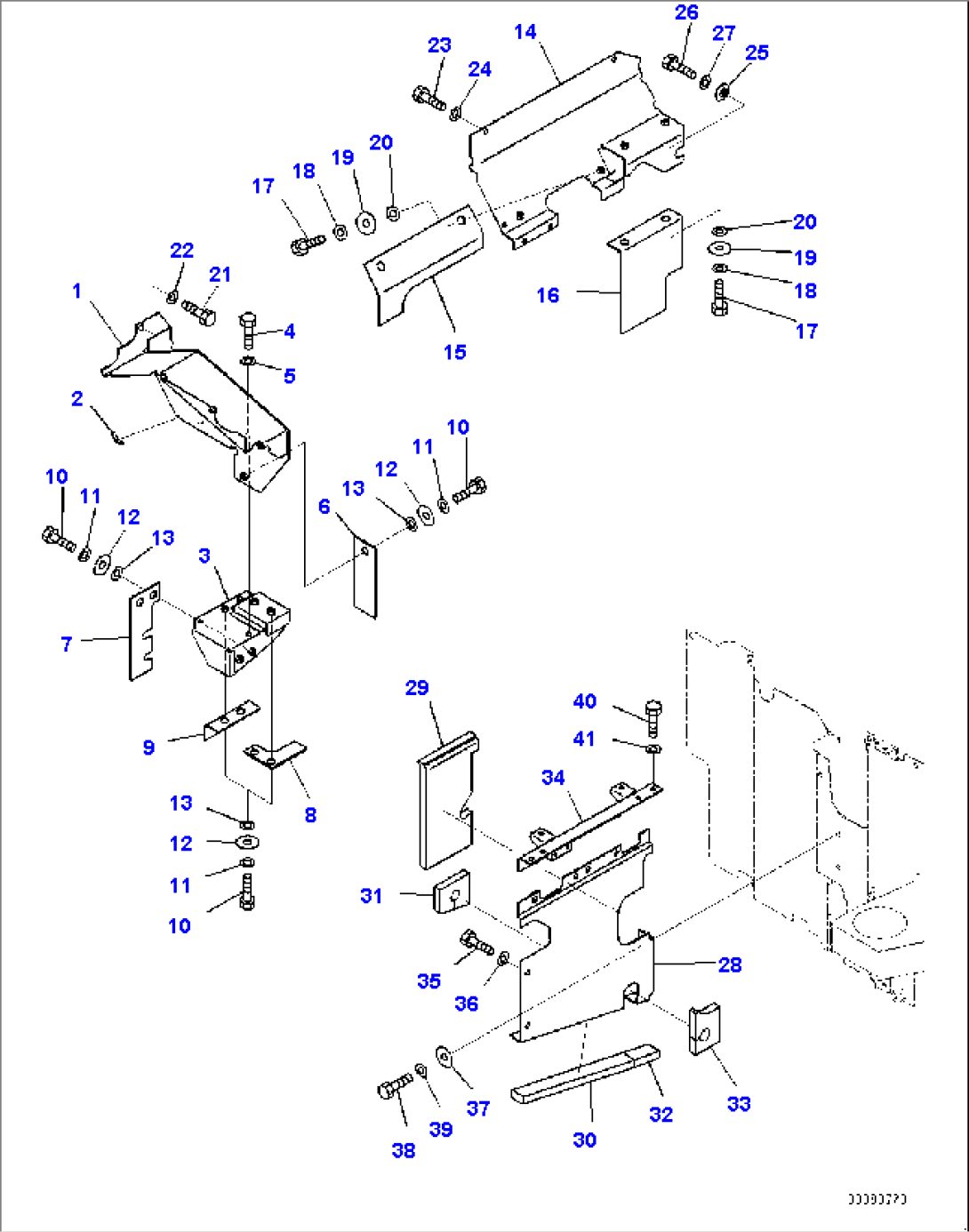 Machine Cab Partition, Valve and Muffler Side (#1118-)