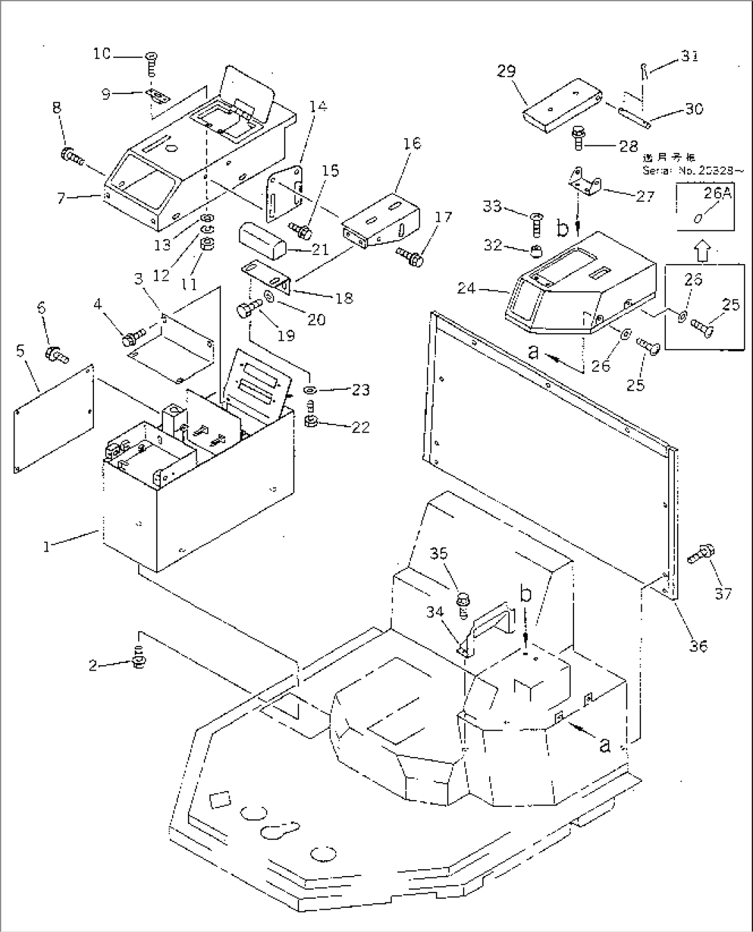 CONSOLE BOX (WITH AIR CONDITIONER OR CAR HEATER)(#20001-)