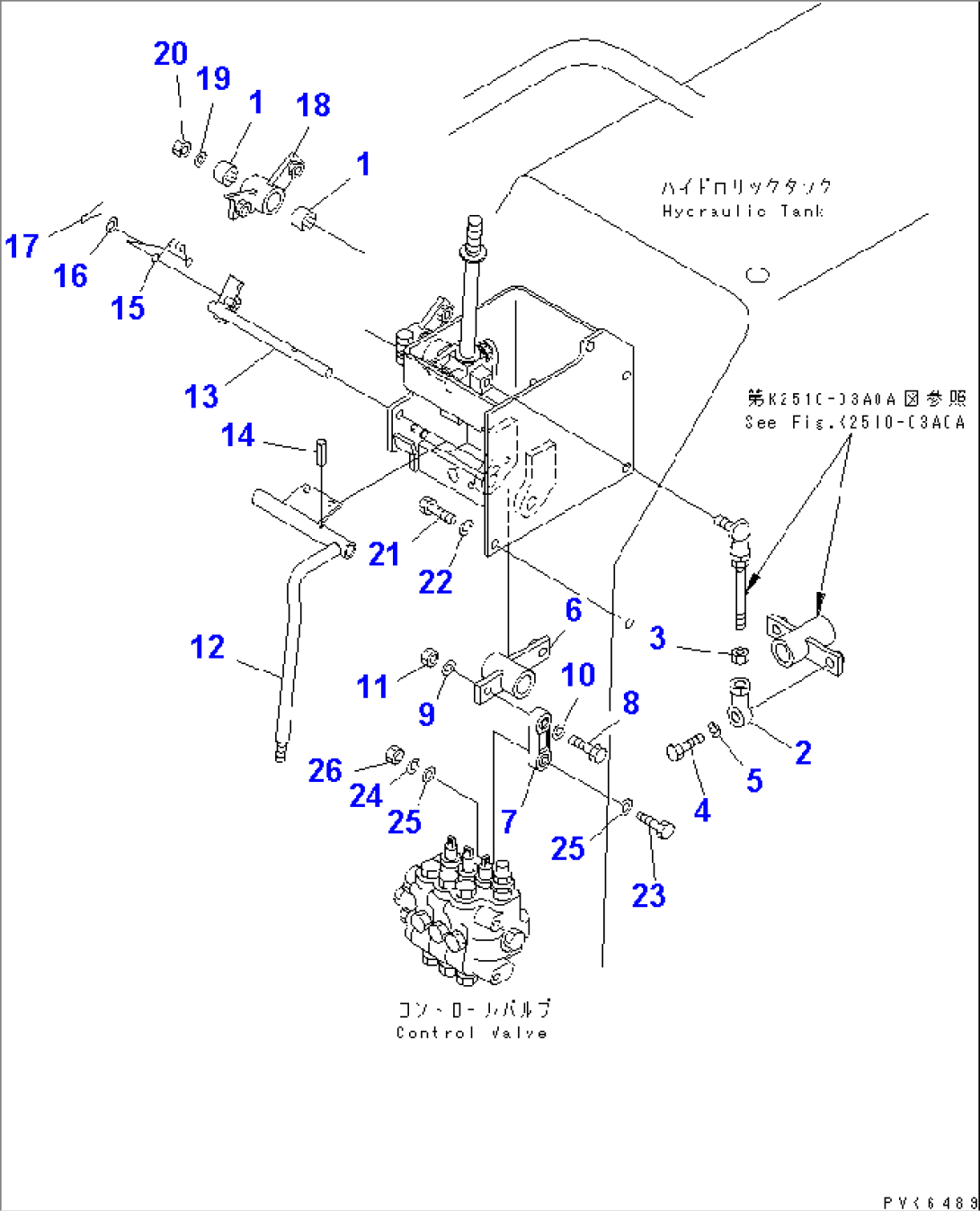 WORK EQUIPMENT CONTROL LEVER (4/5)(#3661-)