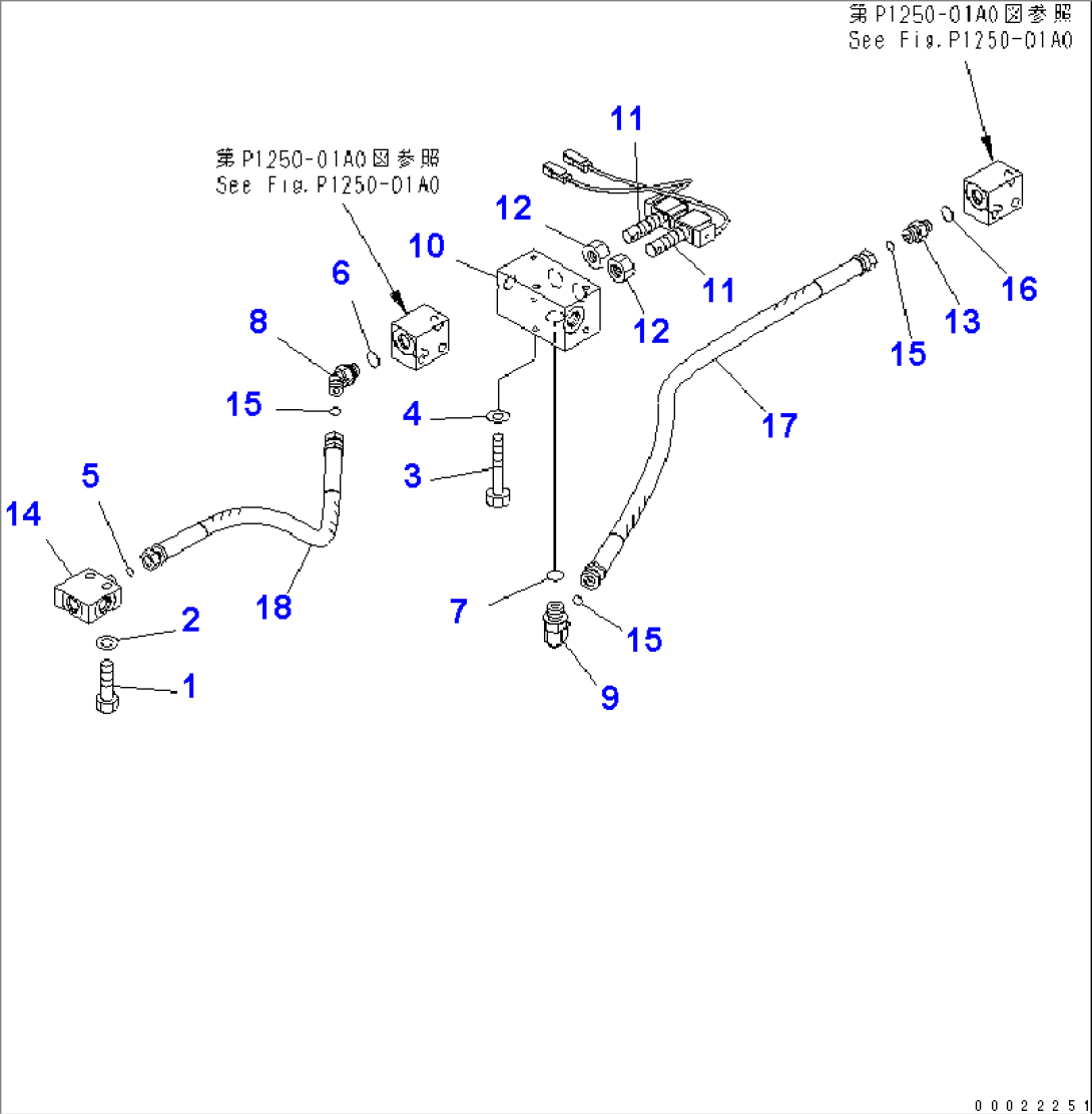 UNDER ATTACHMENT PIPING (FRONT OUTRIGGER SOLENOID RELATED PARTS)