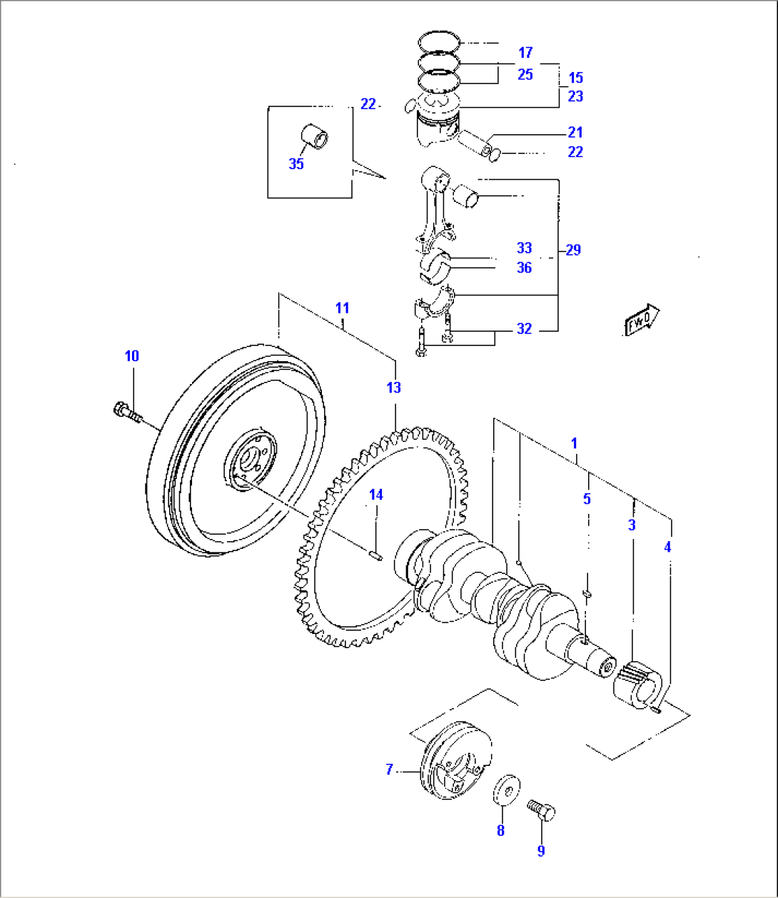 CRANKSHAFT AND PISTON