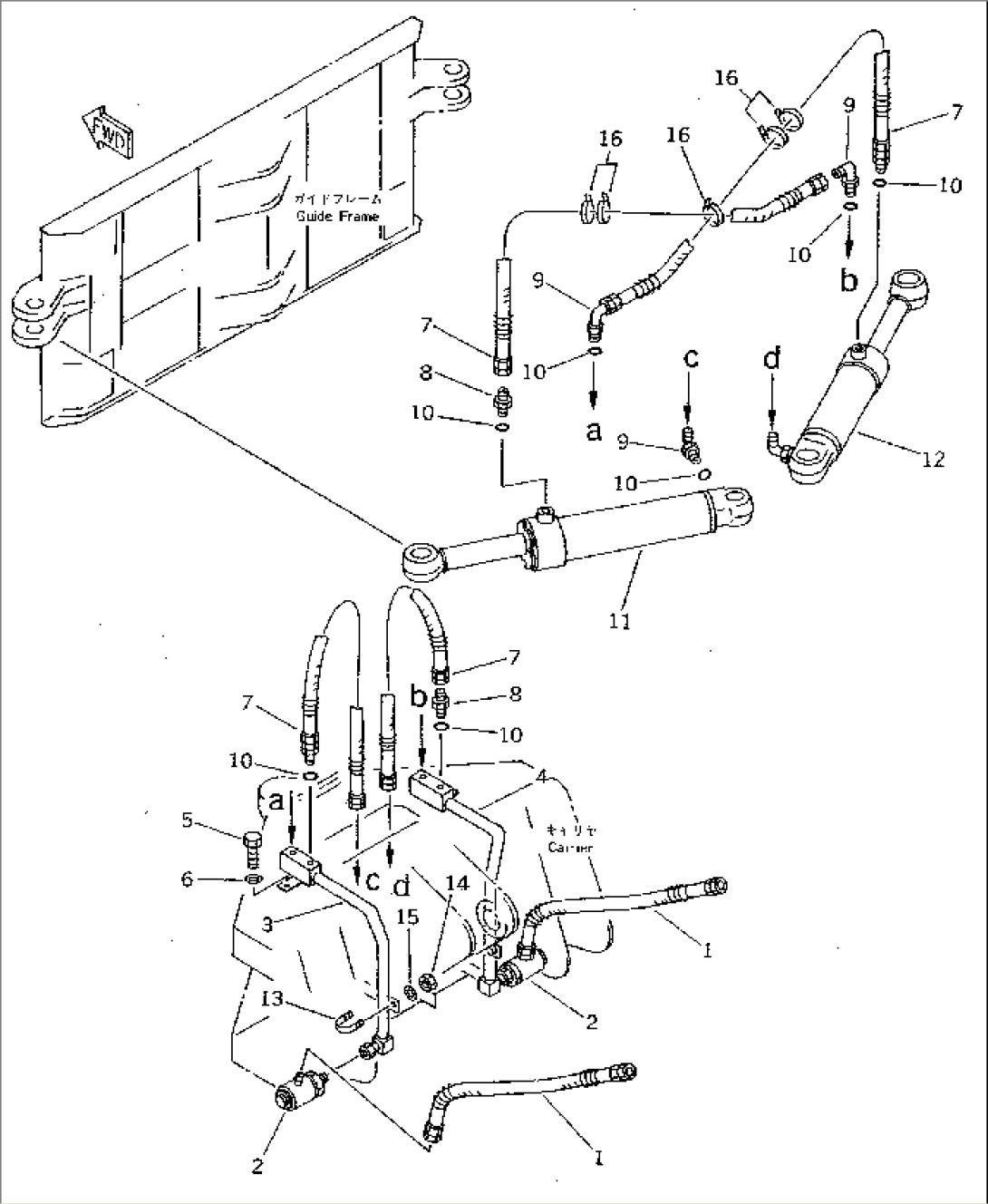 SIDE SHIFT¤ PITCH AND ANGLE SNOW PLOW (2/3) (ANGLE CYLINDER LINE)