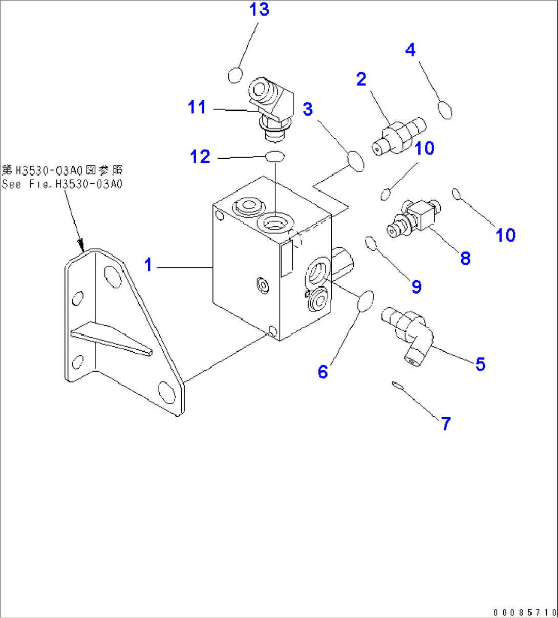 ACCUMULATOR CHARGE VALVE AND CONNECTING PARTS