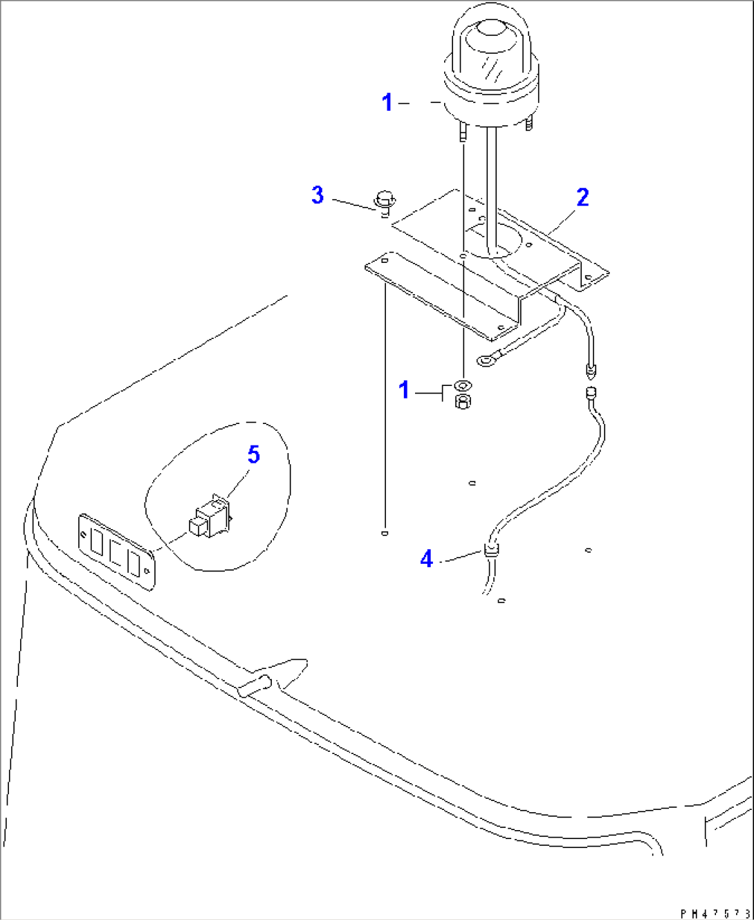 BEACON LAMP (WITH CAB)(#50001-)