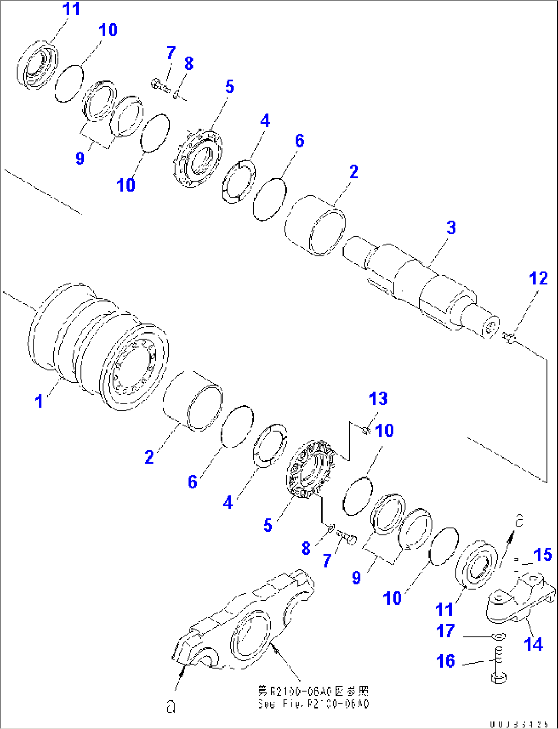 TRACK FRAME (L.H.) (DOUBLE FLANGE TRACK ROLLER) (7 ROLLER)
