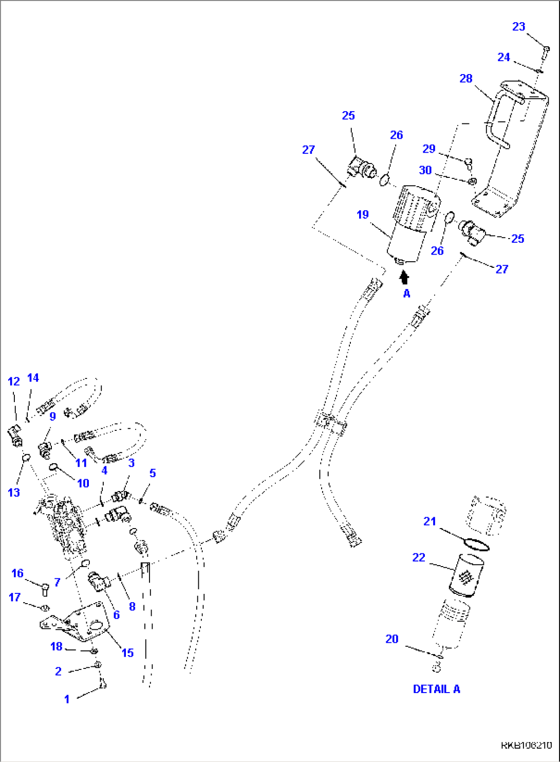 ADDITIONAL ACTUATOR PIPING, 1-ATTACHMENT, CONTROL PATTERN CHANGE OVER VALVE, PIPING