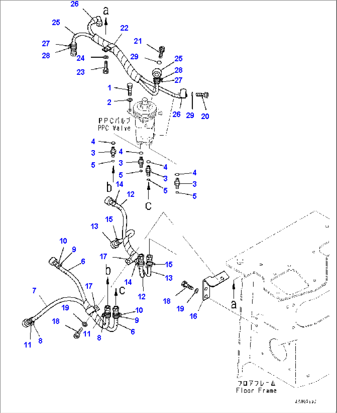 Dozer Control, Hose (#80001-)