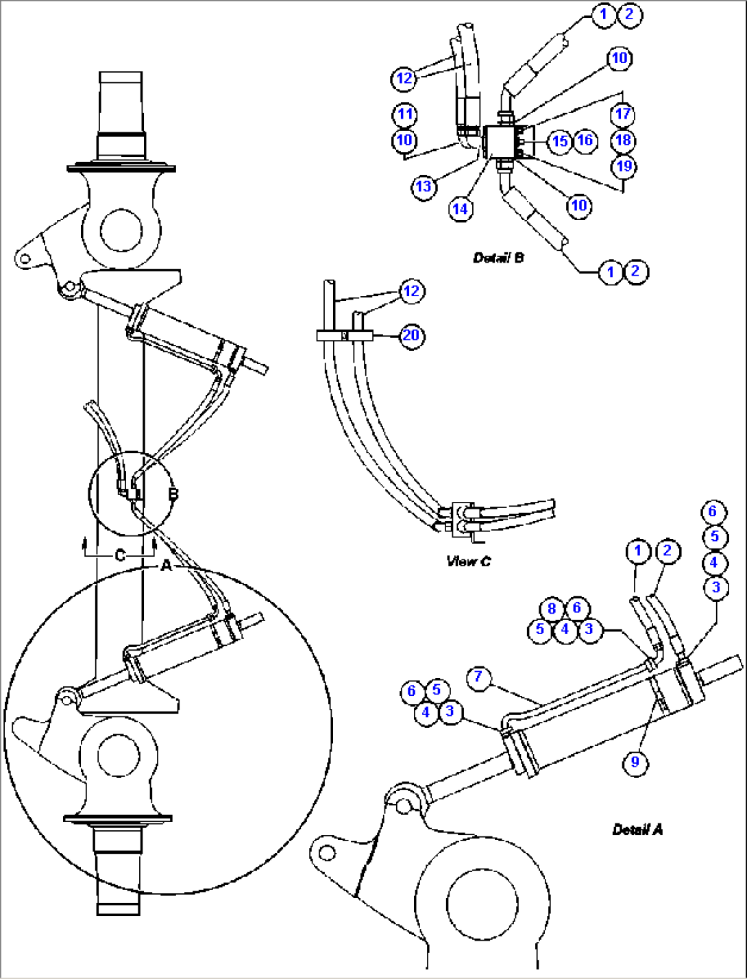 STEERING CYLINDER PIPING