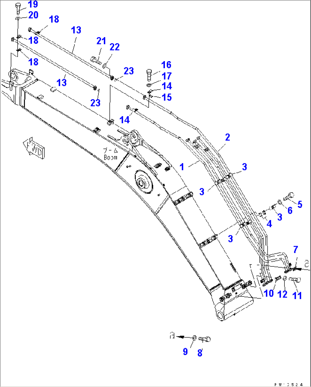 BOOM (BUCKET CYLINDER LINE)(#40001-40560)