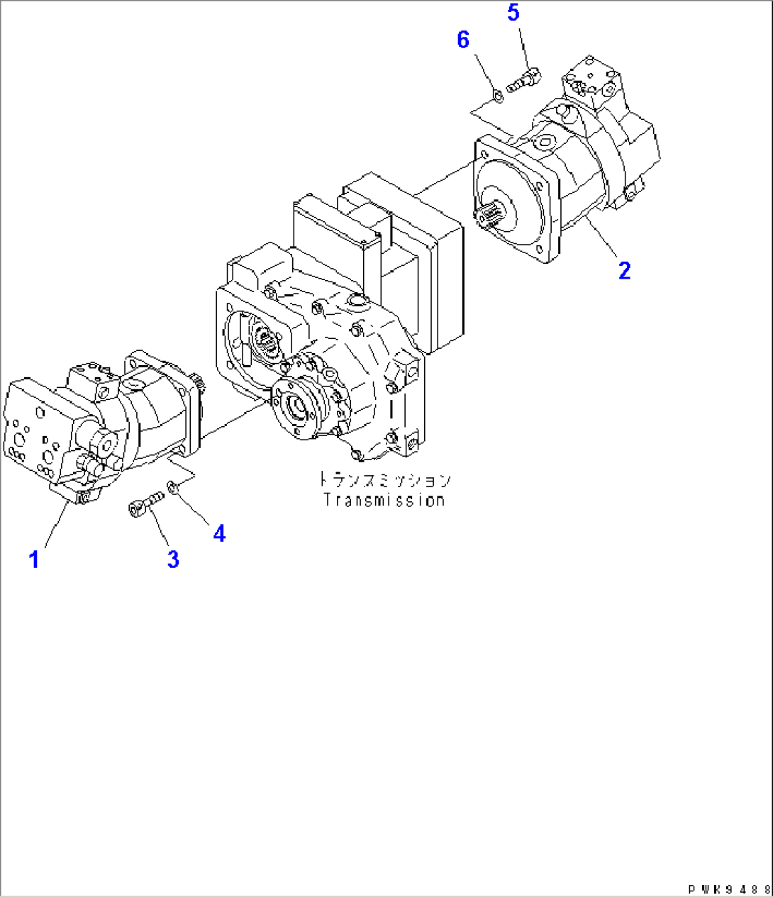 TRAVEL MOTOR AND MOUNTING PARTS (30KPH)(#K32001-)