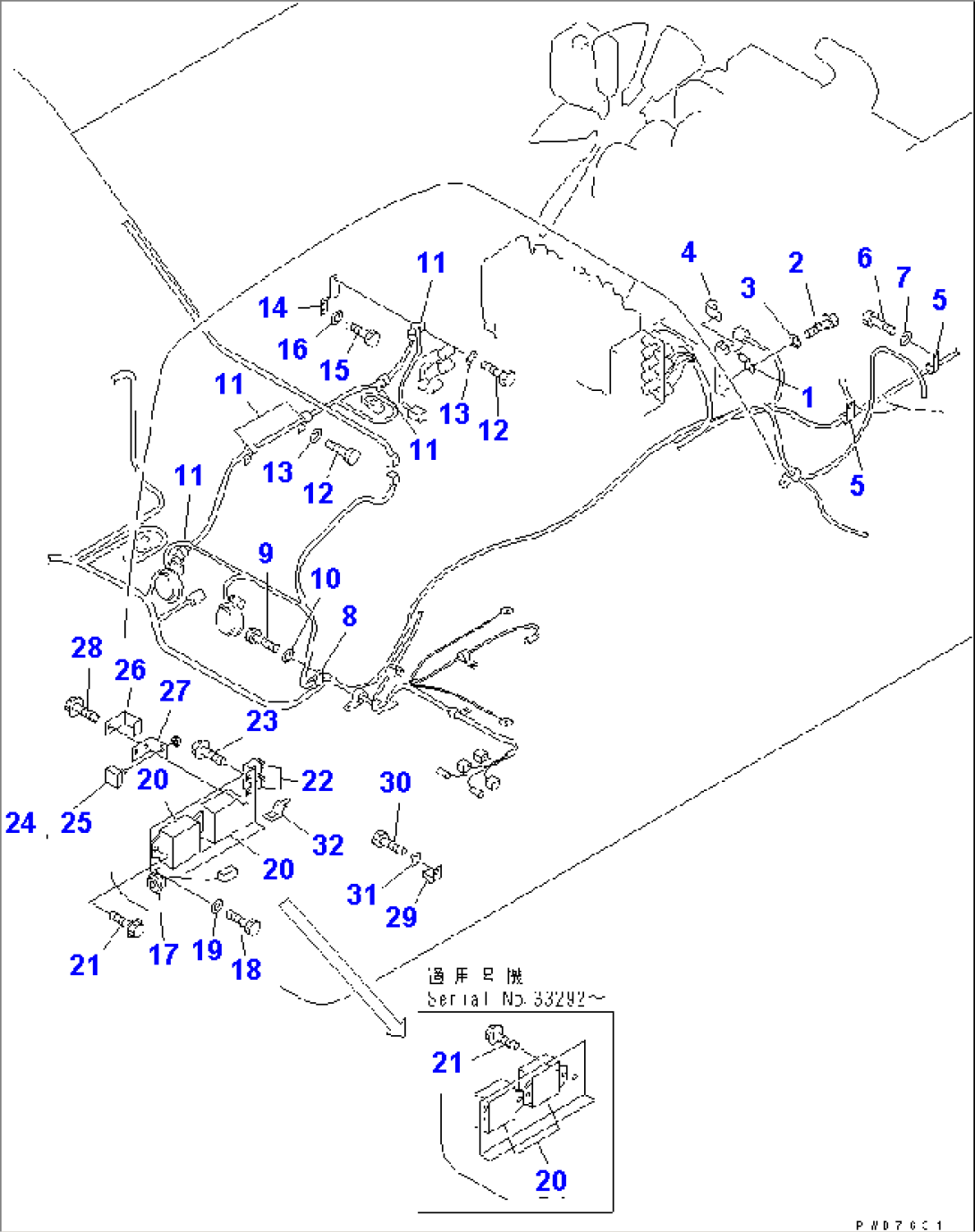 WIRING (MAIN HARNESS) (CLIP) (MECHANICAL GOVERNOR CONTROL)(#33001-)