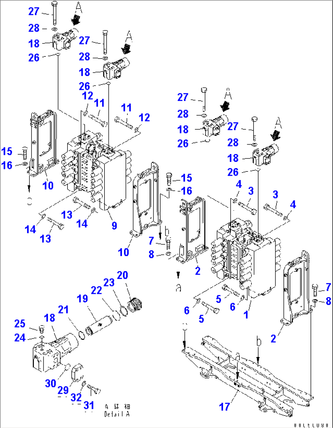 MAIN VALVE (CONTROL VALVE) (FOR LOADER)(#20001-)