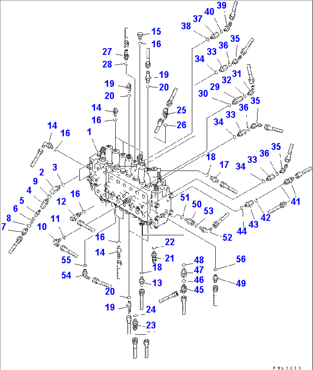 MAIN VALVE (CONNECTING PARTS) (LOADER)(#32001-)