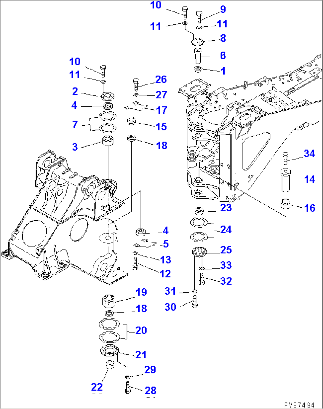 HINGE PIN (FOR FRONT AND REAR FRAME CONNECTING)(#50001-50041)