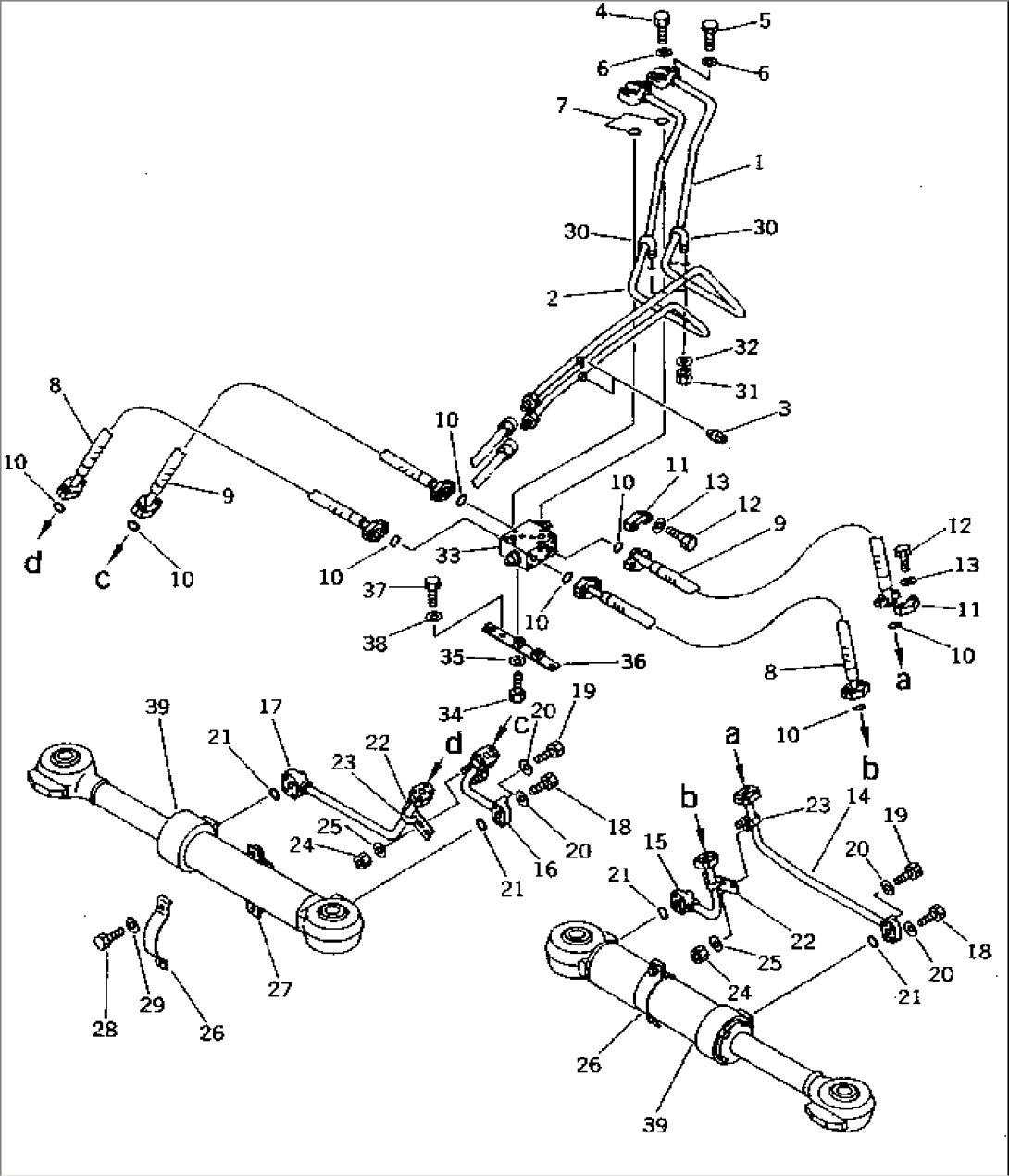 STEERING PIPING (2/4) (DEMAND VALVE TO STEERING CYLINDER)