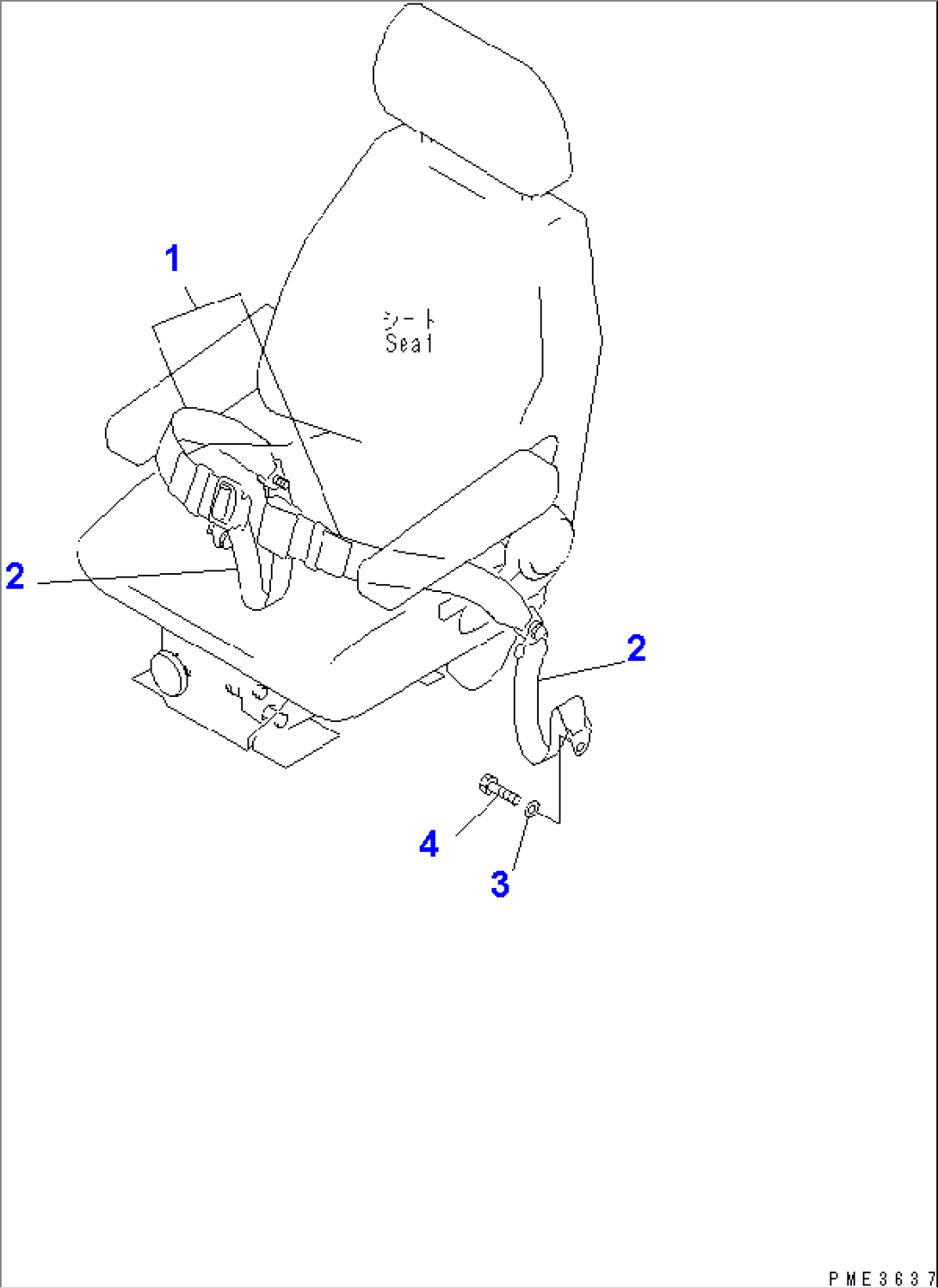 SEAT BELT (FOR SUSPENSION TYPE SEAT) (WITH CAB)