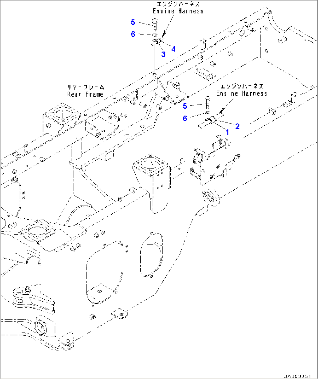 Rear Electric Circuit Engine Harness Mount (#C10001-)