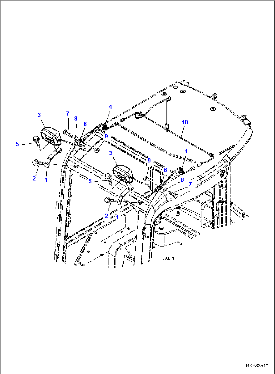 ADDITIONAL WORK LIGHTS, FOR CAB, FRONT