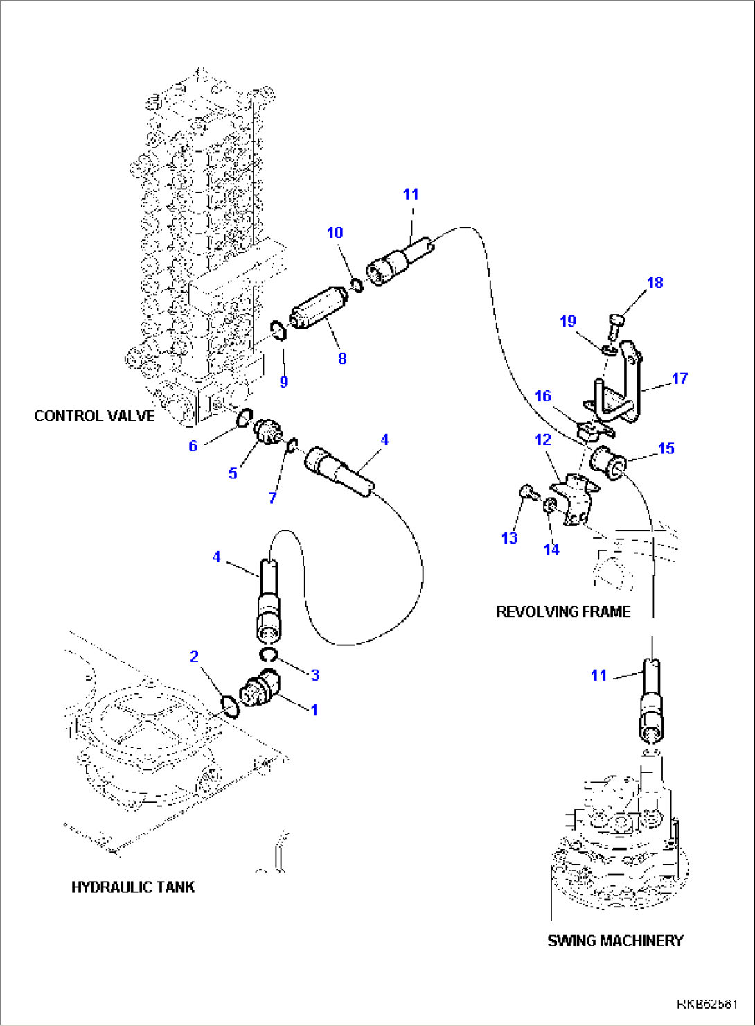 HYDRAULIC PIPING (RETURN LINE) (2/2)