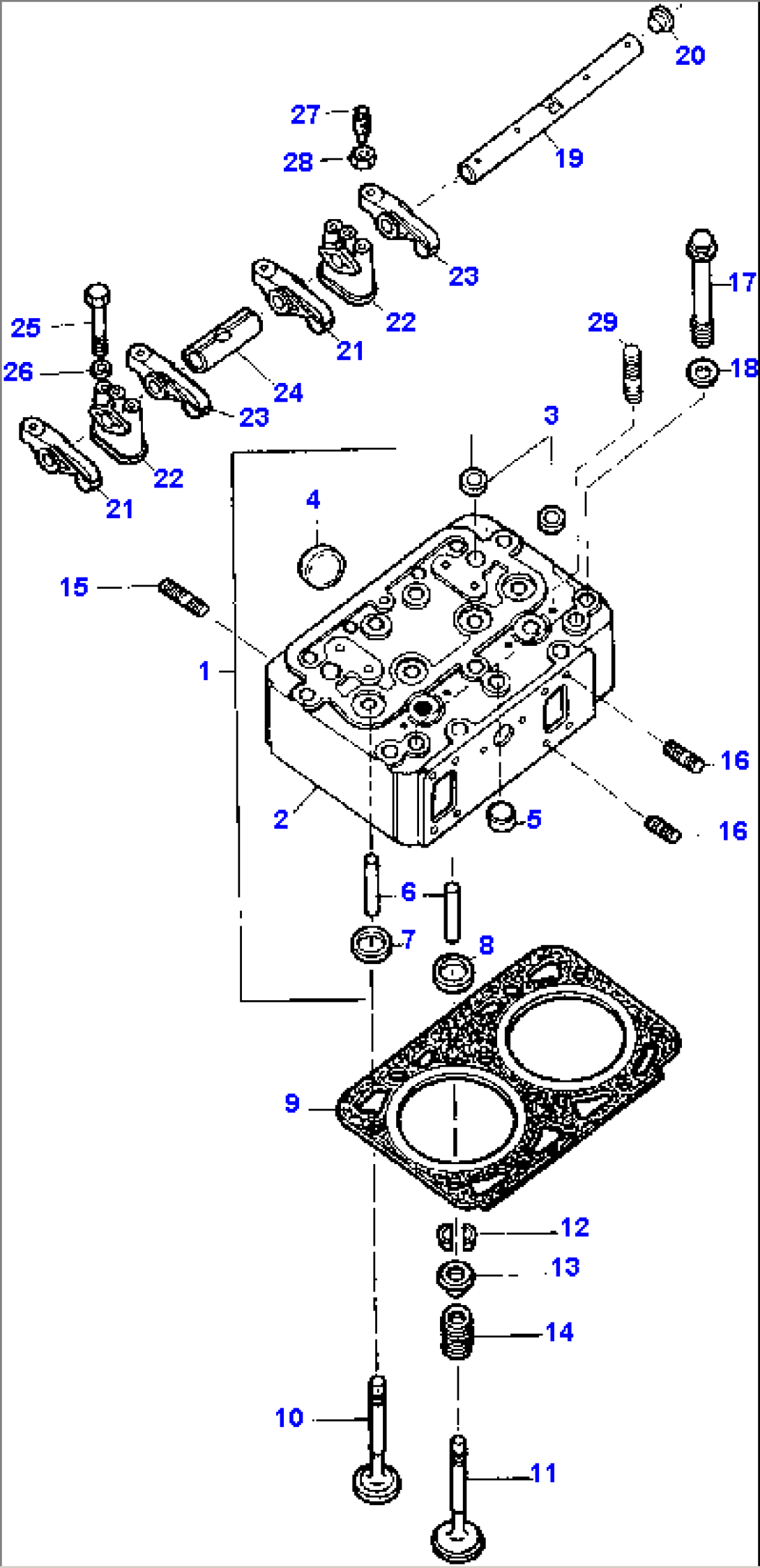 CYLINDER HEAD AND ATTACHING PARTS