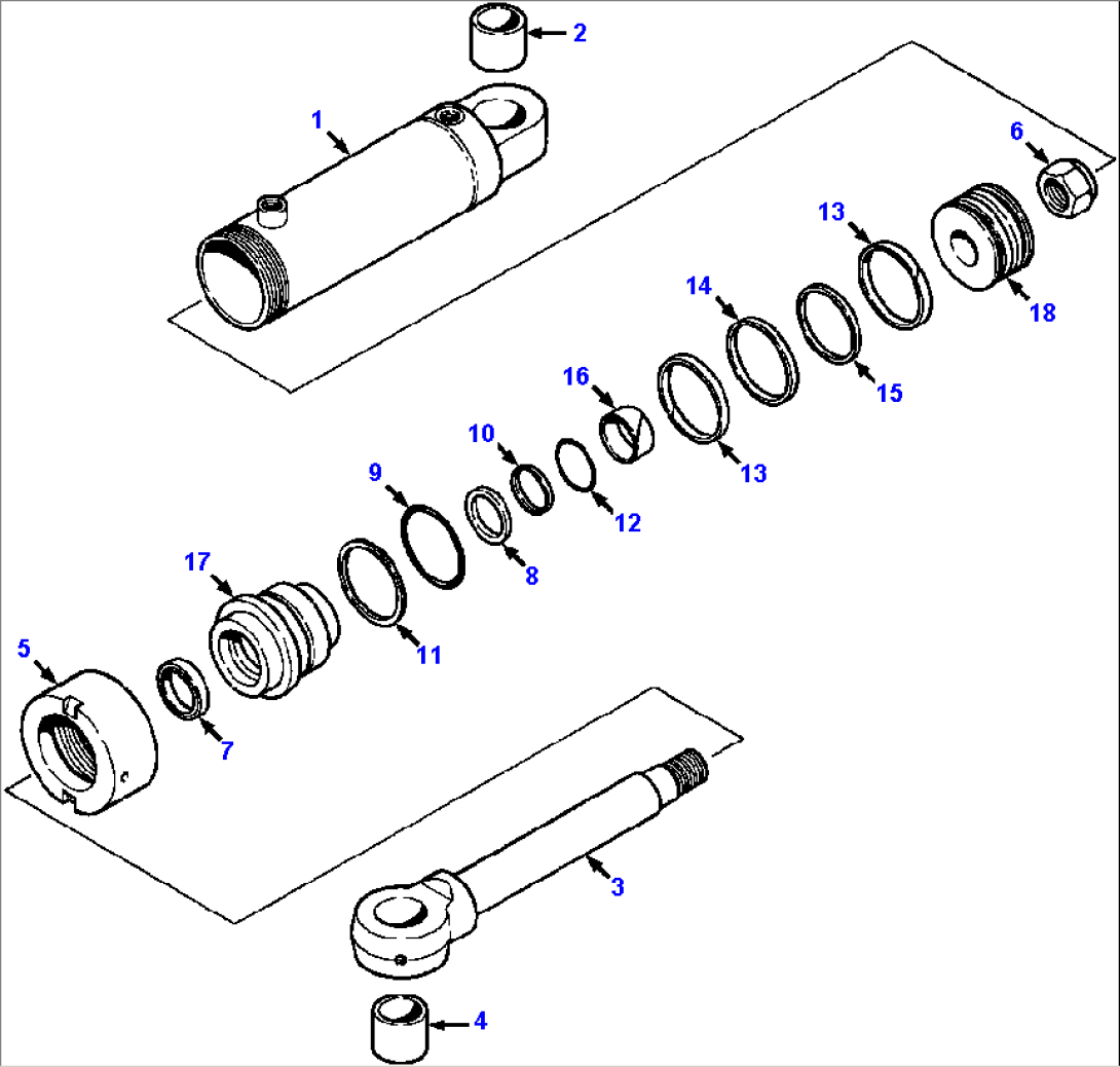 BLADE TILT CYLINDER ASSEMBLY BULLGRADERS WITH SIX-WAY BLADE